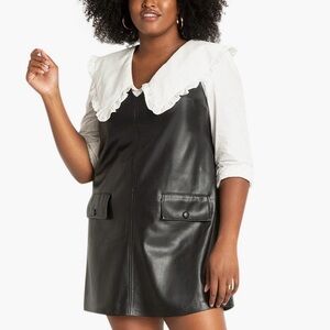 ELOQUII Faux Leather Minidress